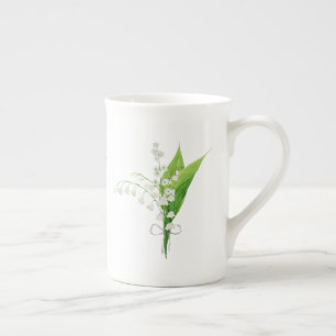 Lily of the Valley May Birth Flower Bone China Mug