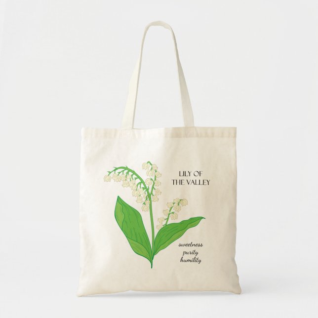 Lily of the Valley May Birth Month Flower Bag (Front)