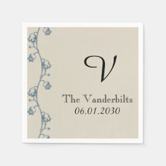Lily of the Valley Monogram Wedding Paper Napkins