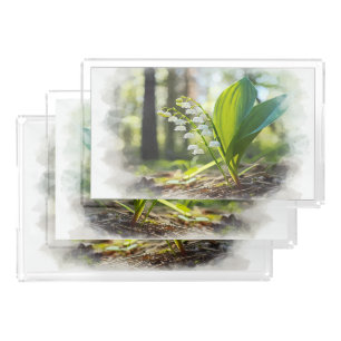 Lily of the valley National Flower Finland   set Acrylic Tray