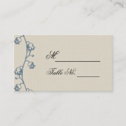 Customizable Lily of the Valley on Ecru Line Wedding Place Card Business Card