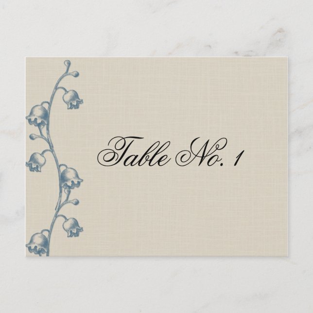 Lily of the Valley on Ecru Linen Table Number (Front)