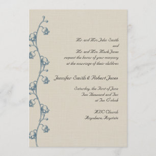 Lily of the Valley on Ecru Wedding Invitation