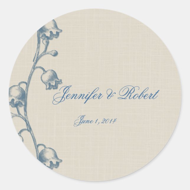 Lily of the Valley on Linen Envelope Seal (Front)