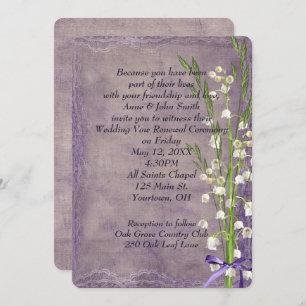 Lily of the Valley On Purple Invitation
