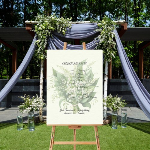 Lily of the Valley Order of Events Wedding Day Foam Board