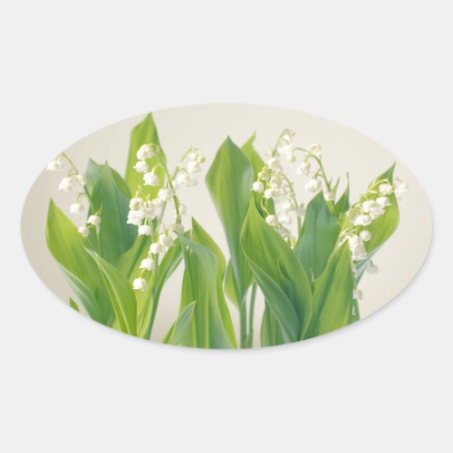 Lily of the Valley Oval Sticker