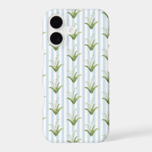 Lily of the Valley Painting Blue Stripe Coastal iPhone 17 Case