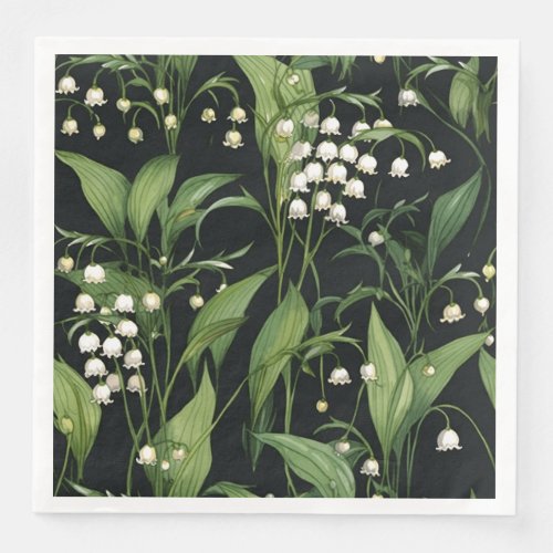 Lily of the valley pattern paper dinner napkins