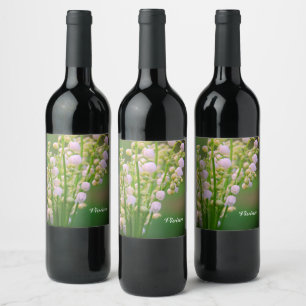 Lily of the valley personalised wine label