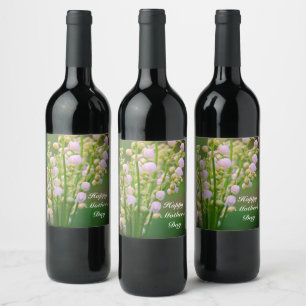 Lily of the valley personalised wine label