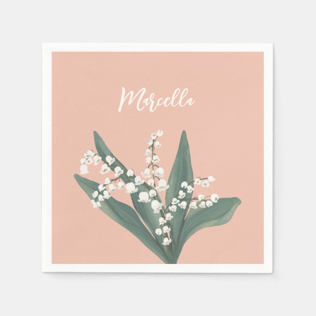 Lily Of The Valley Personalized  Napkins (Front)