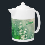 Lily of the Valley Personalized Tea Pot<br><div class="desc">Pretty Lily of the Valley personalized tea pot,  perfect for gifts!</div>
