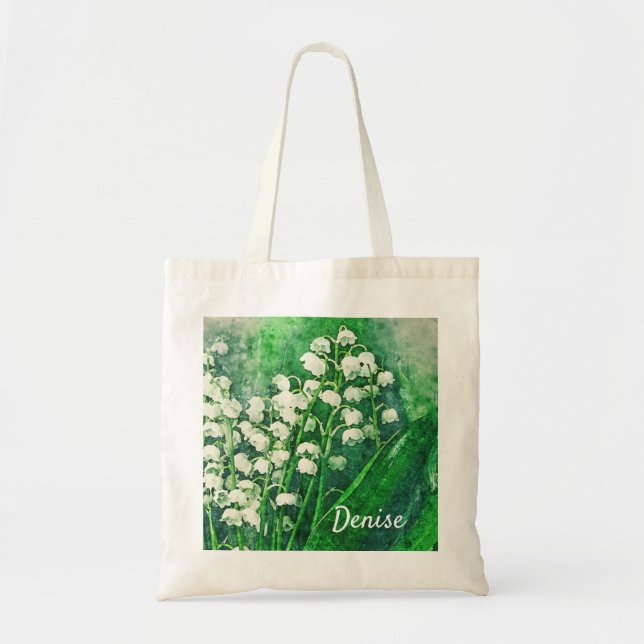 Lily of the Valley Personalized Tote Bag (Front)