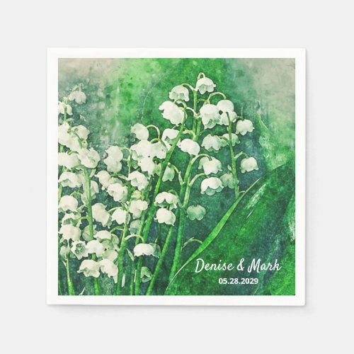 Lily of the Valley Personalized Wedding Napkins