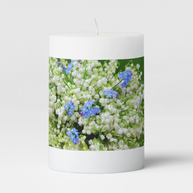 Lily of the valley pillar candle (Front)