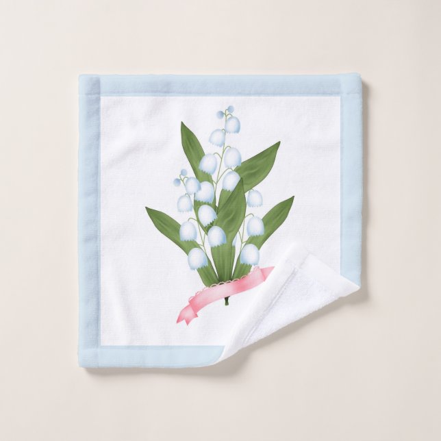 Lily of the valley, retro bath towel set (Wash Cloth)