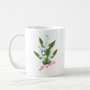 Lily of the valley, retro coffee mug