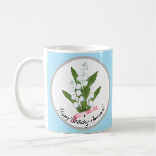 Lily of the valley, retro coffee mug