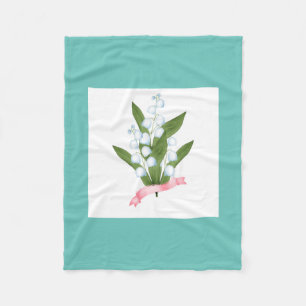 Lily of the valley, retro fleece blanket