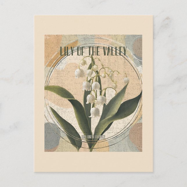 Lily of the Valley Retro May Birth Month Flower  Postcard (Front)