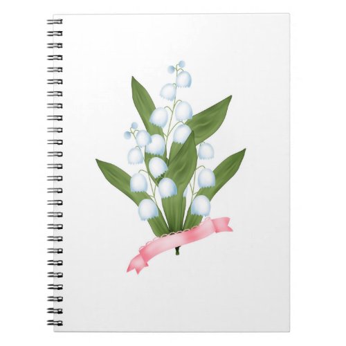 Lily of the valley retro notebook