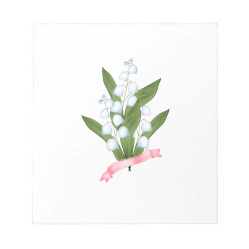 Lily of the valley retro notepad