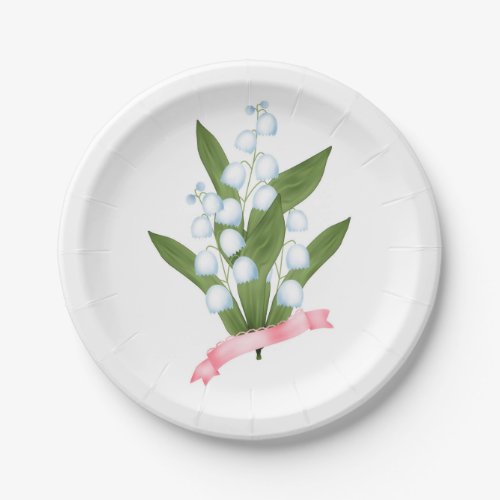 Lily of the valley retro paper plates