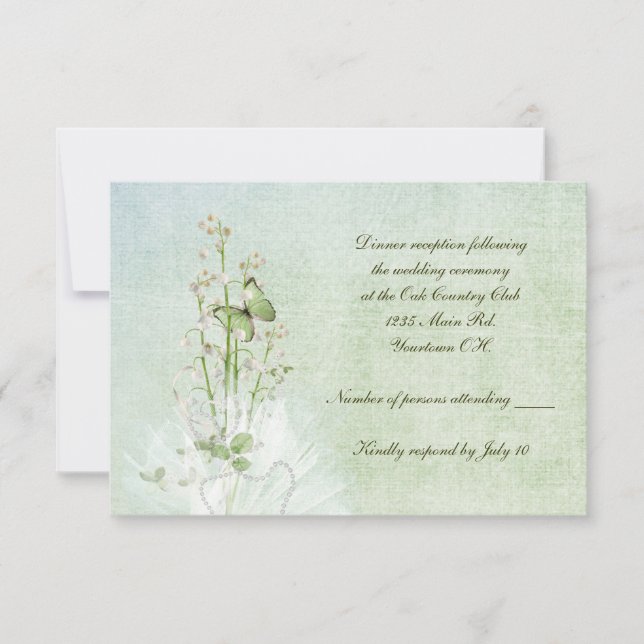 Lily of the Valley RSVP Invitation (Front)