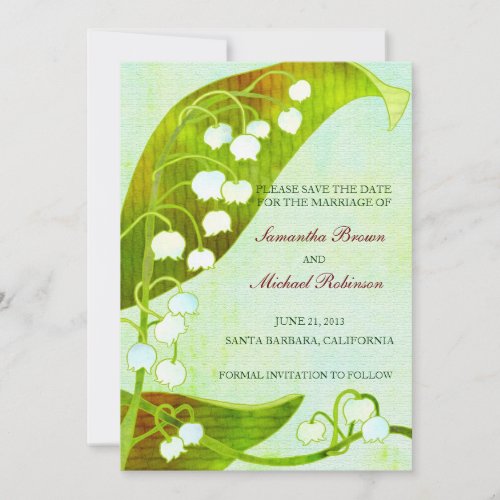 Lily of the Valley Rustic Wedding Save The Date