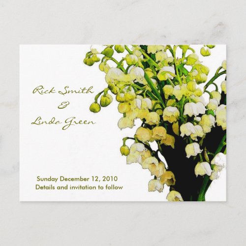 Lily of the Valley_ Save the Date Announcement Postcard