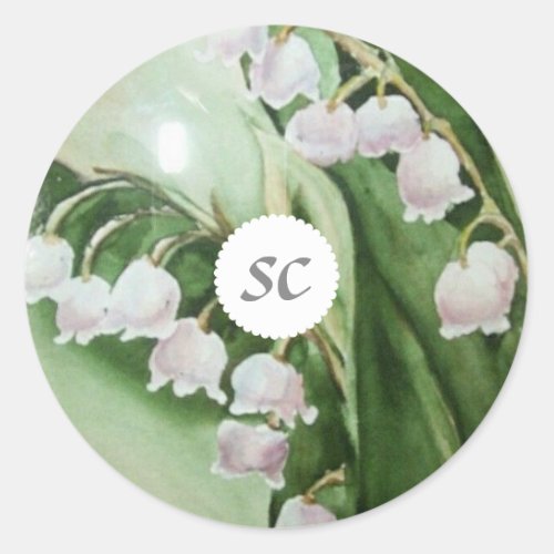 LILY OF THE VALLEY SEALED WITH LOVE CLASSIC ROUND STICKER