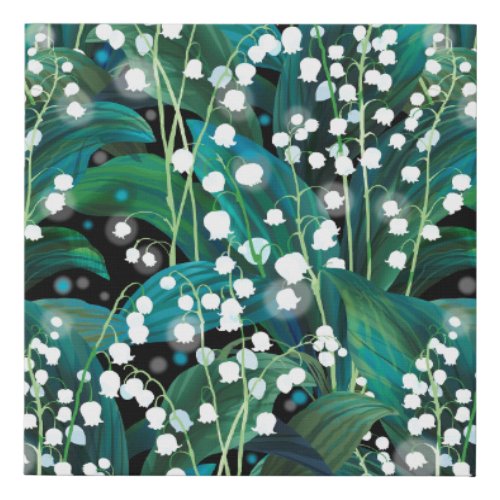 Lily of the valley Seamless background pattern Faux Canvas Print