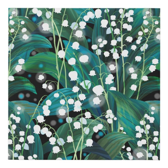 Lily of the valley. Seamless background pattern Faux Canvas Print (Front)