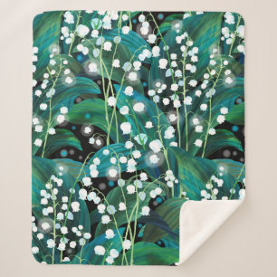 Lily of the valley. Seamless background pattern Sherpa Blanket