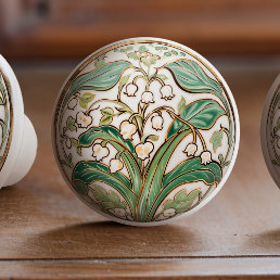 Lily of the Valley Serenity Ceramic Knob Pull