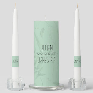 Lily of the Valley    Soft Green Custom Unity Candle Set
