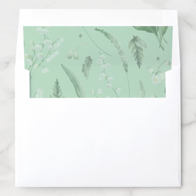 Lily of the Valley || Soft Green Envelope Liner (In Envelope)