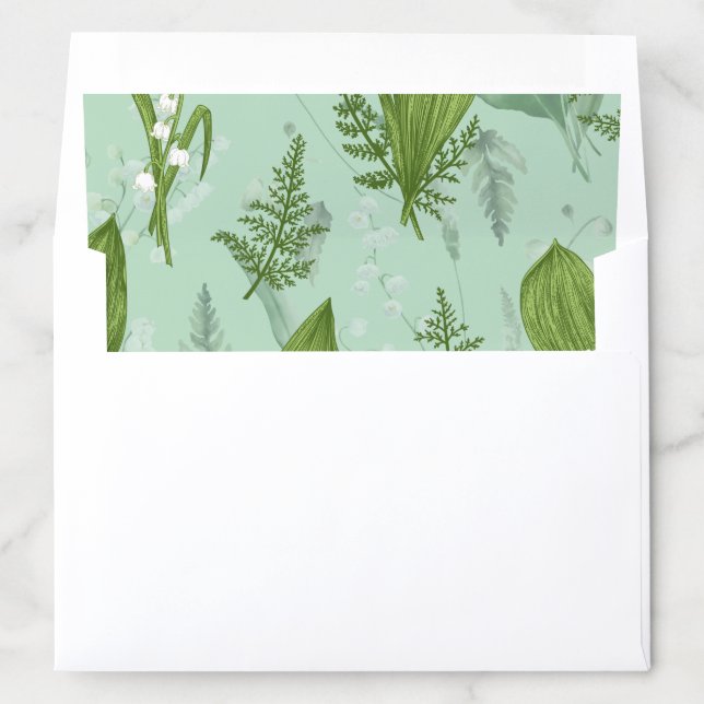 Lily of the Valley || Soft Green Envelope Liner (In Envelope)