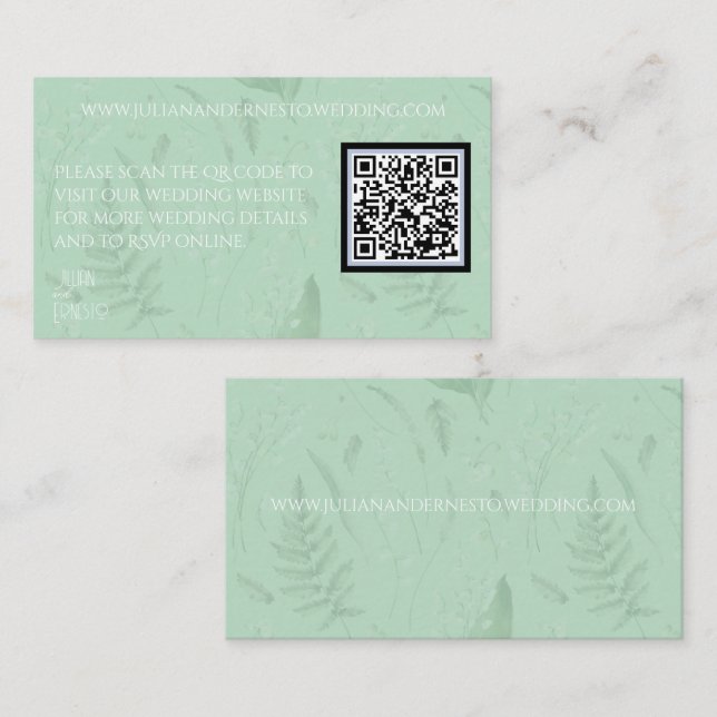 Lily of the Valley || Soft Green QR Code  Enclosure Card (Front/Back)