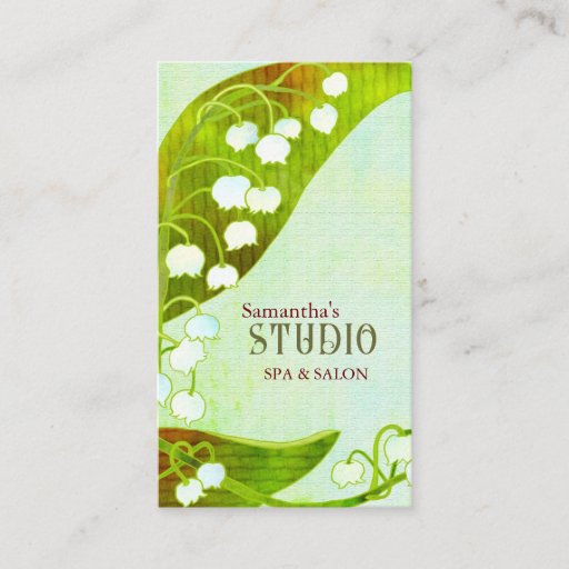 Customizable Lily of the Valley Spa &amp; Salon Business Cards