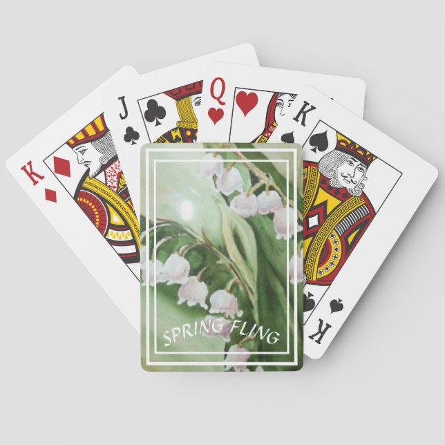 Lily of the Valley Squared Poker Cards (Back)