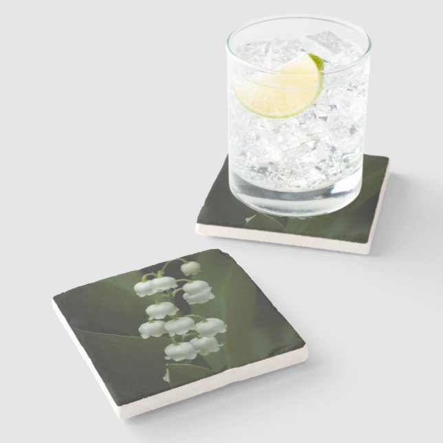 Lily of the Valley Stone Coaster (Side)