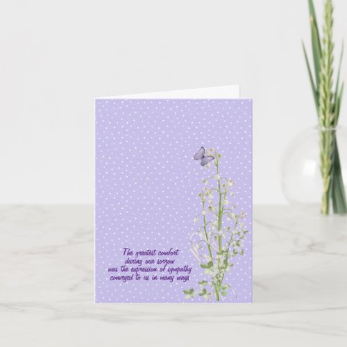 Lily of the Valley sympathy thank you Card
