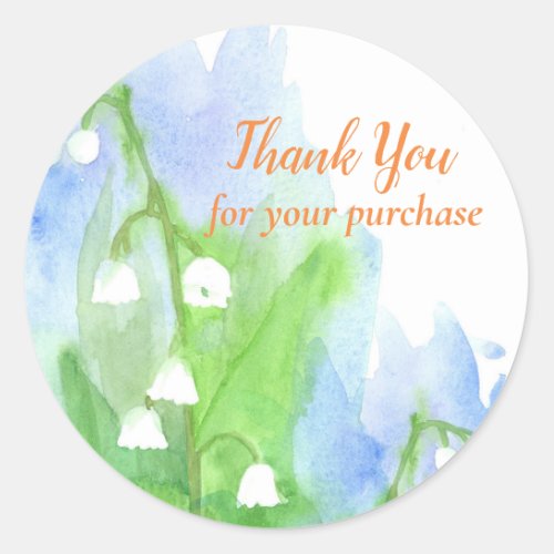 Lily of the Valley Thank You For Your Purchase Classic Round Sticker