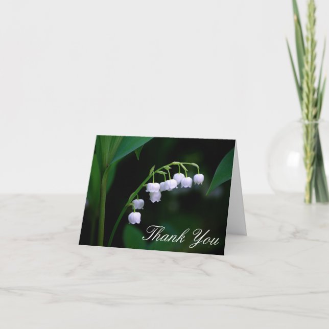 Lily of the Valley Thank You Note Card Blank Insid (Front)