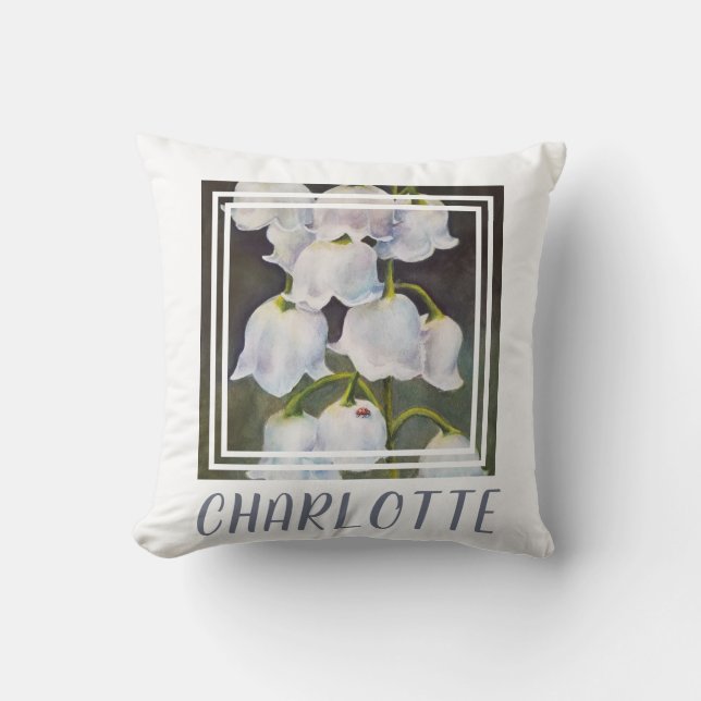 Lily of the Valley Throw Pillow (Front)