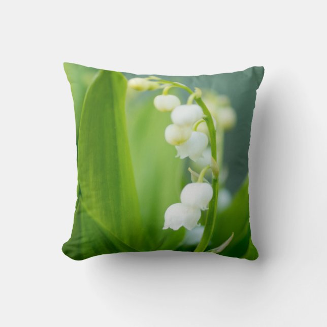 Lily of the Valley Throw Pillow (Front)