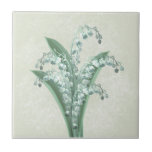 Lily of the Valley Tile<br><div class="desc">Delicate white blooms peeking at the world from their leafy shelter. Beautiful design of a favorite flower.</div>