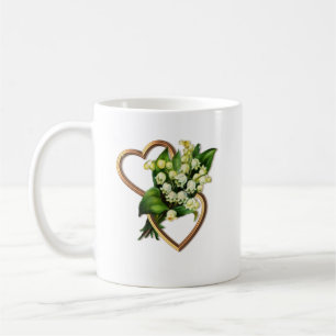 Lily of the Valley Two Gold Hearts Coffee Mug